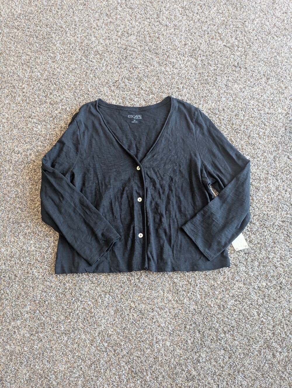Escape By Habitat Clothes 100% Cotton Cardigan Black Size Medium